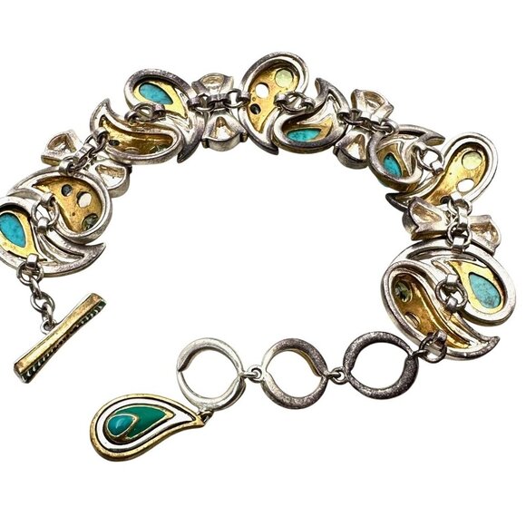 Echo of the Dreamer Womans Bracelet Sterling Silver Bronze Turquoise - Picture 2 of 6